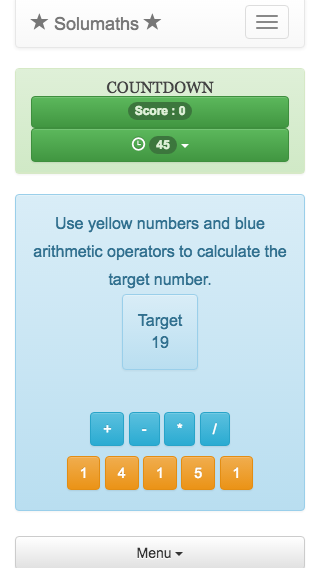 Countdown, online maths game.