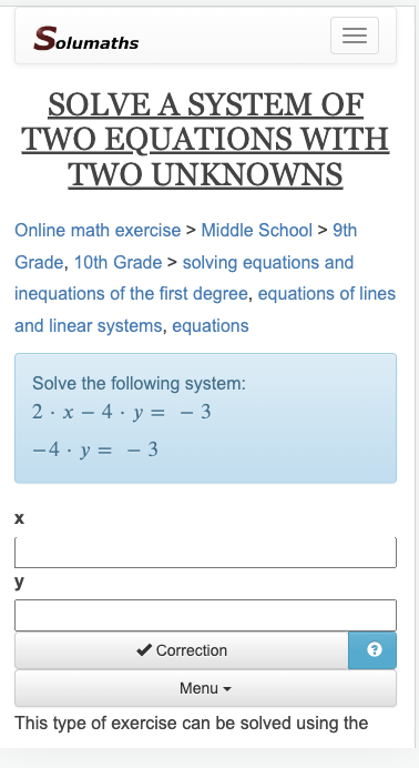 Quizzes e jogos de matemática gratuitos com soluções online - Solumaths