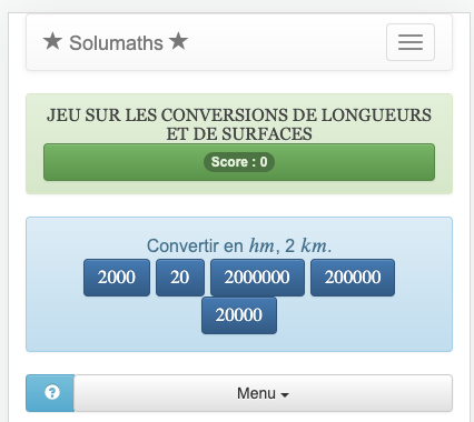 Ce jeu de maths permet de s'exercer à convertir des mesures de longueurs et de surfaces.