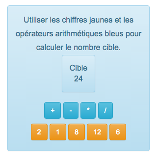 Le compte est bon en ligne est un jeu de maths qui permet aux juniors de s'exercer facilement au calcul rapide avec des nombres entiers.
