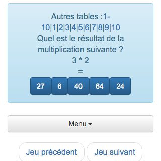 Ce jeu simple et efficace permet aux enfants de réviser ou d'apprendre les tables de multiplication de 1 à 10. Table des 4.