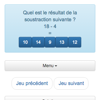 Ce jeu permet l'apprentissage et l'entrainement aux soustractions, il utilise des petits nombres entiers ce qui favorise la pratique du calcul mental.