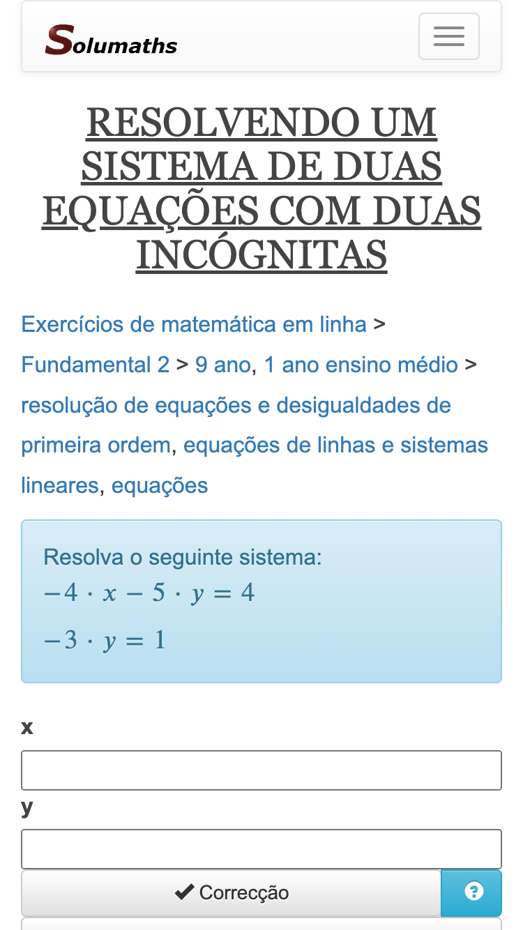 Jogos de matemática quiz - Solumaths