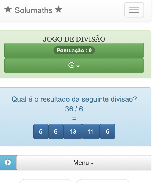 Este jogo de cálculo permite que as crianças revejam divisões inteiras, o objetivo é encontrar o resultado de uma divisão exata entre dois inteiros.