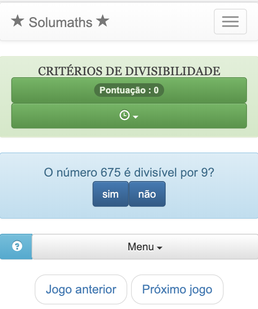 Este jogo de matemática permite que as crianças aprendam a reconhecer se um número é divisível por 2, 3, 4, 5, 9, 10, 25, 100.