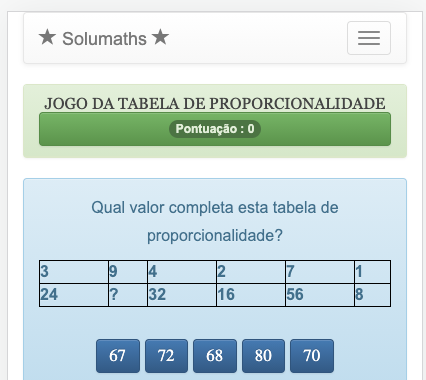 Jogo de tabuadas para crianças - Solumaths